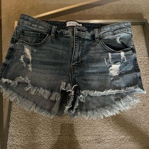 “Denim Dime-piece” Distressed Denim Shorts